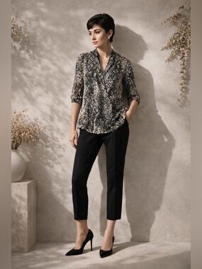 Alice + Olivia Amos Snake Print Tunic Black Multi Velvet Burnout NWT